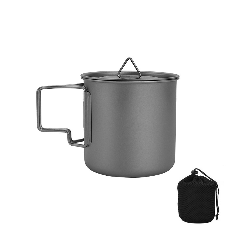 Camping Cooking Gadgets - Titan-Campingbecher mit Klappgriff Leichter Tragbarer Outdoor-Becher