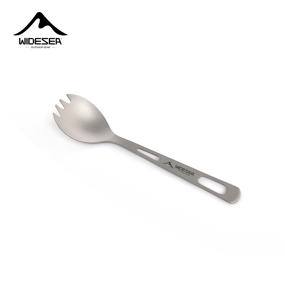 Camping Cooking Gadgets - Widesea Camping-Kochset, Spork, Löffel aus Titan,