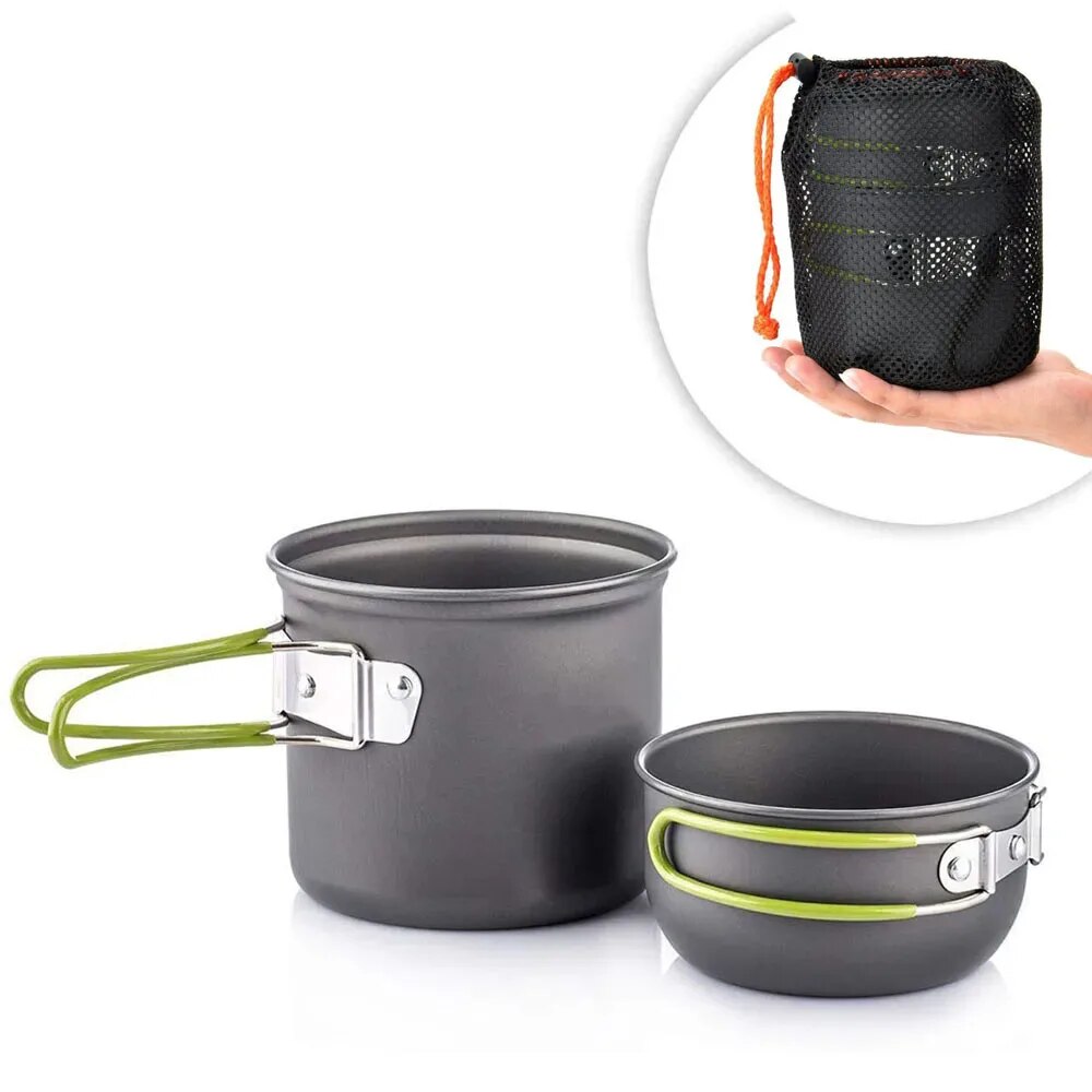 Camping Cooking Unit - Camping-Kochgeschirr, Mess-Set, ultraleichtes Camping-Topf-Set, Kochen im
