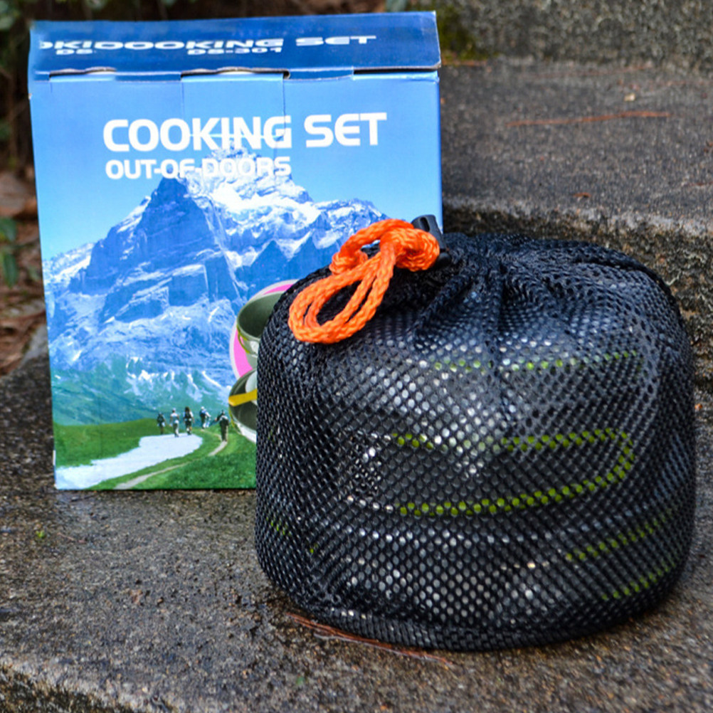 Camping Cooking Pots And Pans Set - 1 Set Outdoor-Camping-Kochgeschirr-Set, tragbares Aluminiumtopf- und