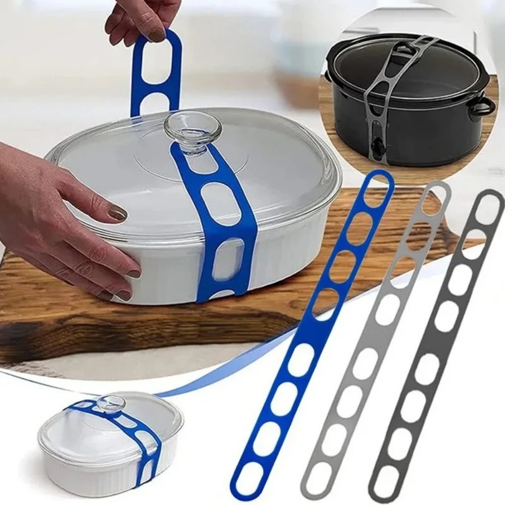 Camping Cooking Gadgets - Wiederverwendbarer Silikon-Elastik-Topfdeckelhalter Universelles Topfdeckel-Sicherungsband Outdoor-Camping-Kochgeschirr-Organizer-Werkzeug