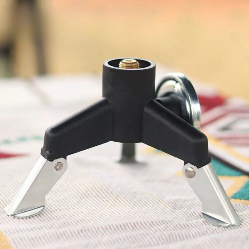 Camping Cooking Tripod - Camping-Gaskocher-Adapter, tragbarer, faltbarer Tank-Stativständer aus Edelstahl,