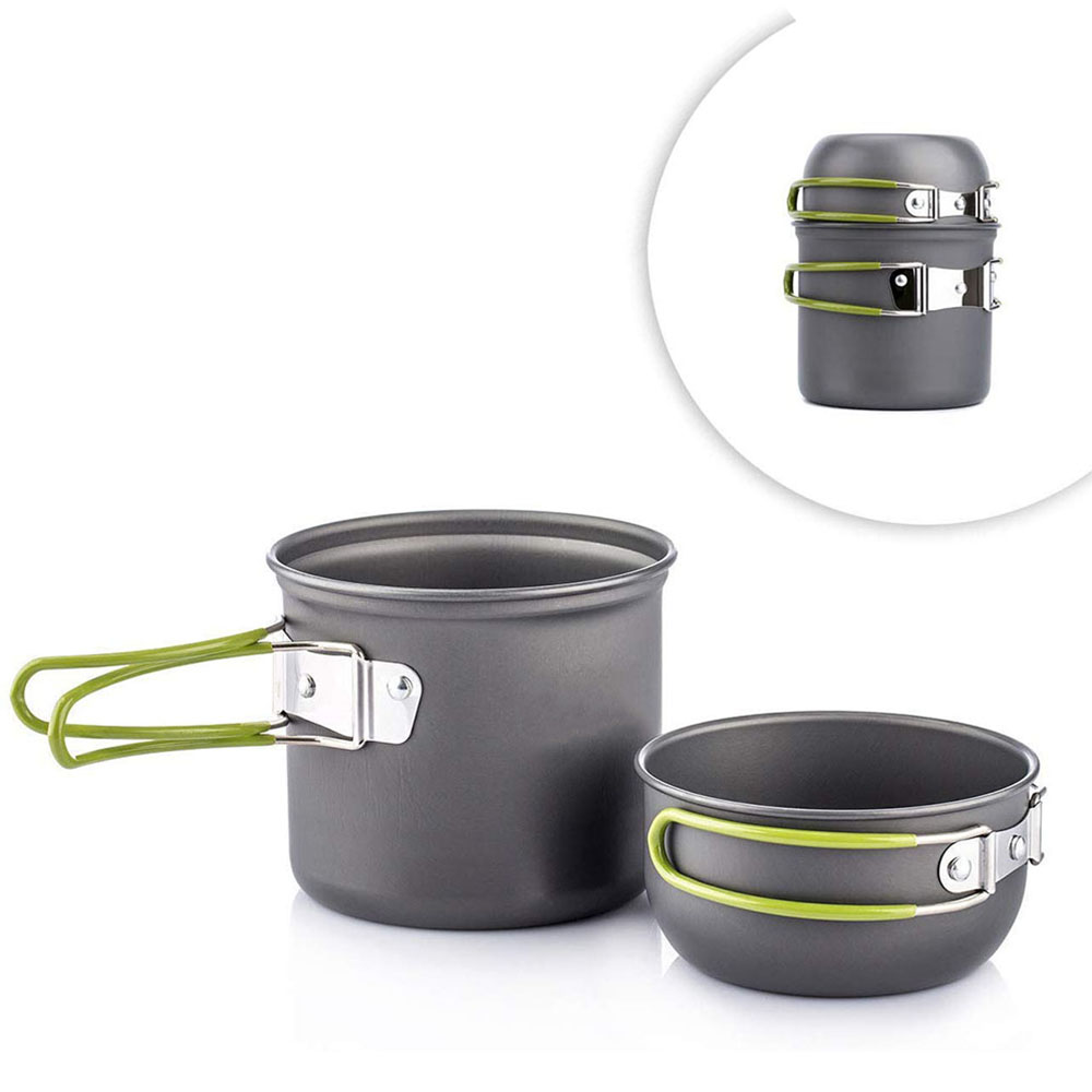 Camping Cooking Gadgets - Ultraleichtes Camping-Töpfe-Kochgeschirr-Set, tragbares Outdoor-Kochgeschirr für Wandern,