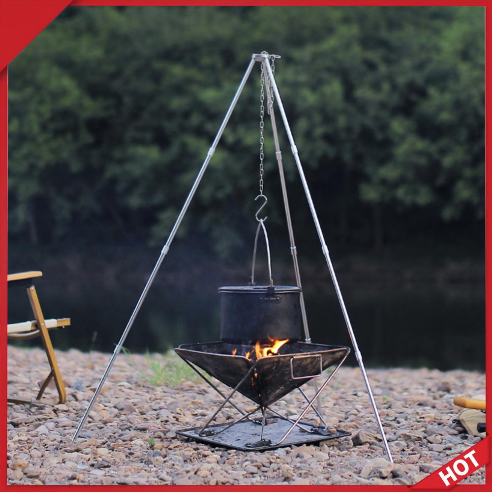Camping Cooking Tripod - Outdoor-Kochstativ Tragbarer Abnehmbarer Ständer Aluminiumlegierung Kochtopfrahmen
