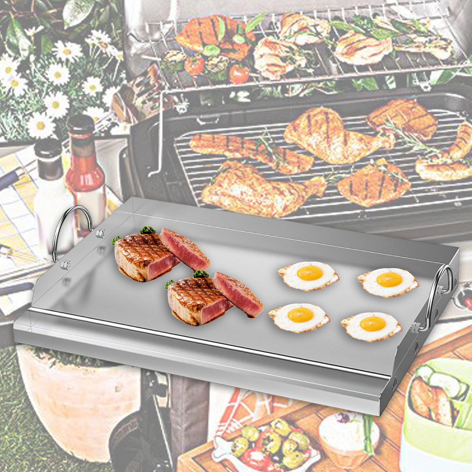 Camping Cooking Hot Plate - Edelstahl-Kochbrett, Grill-Werkzeuge, Grill-Kochgeschirr, flache Oberseite, Platteneinsatz