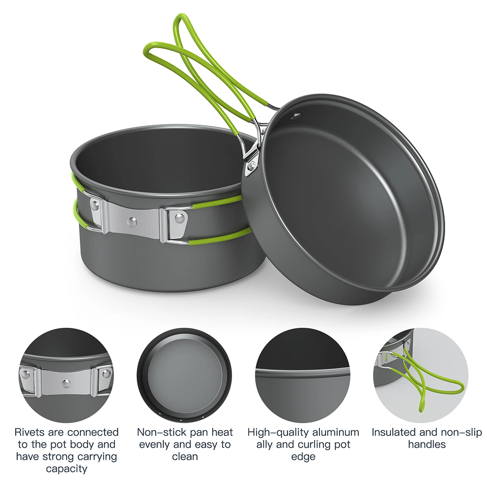 Camping Cooking Set Jetboil - Outdoor-Kochtopf-Set für 2-3 Personen, 4-teiliges Camping-Utensilien-Set