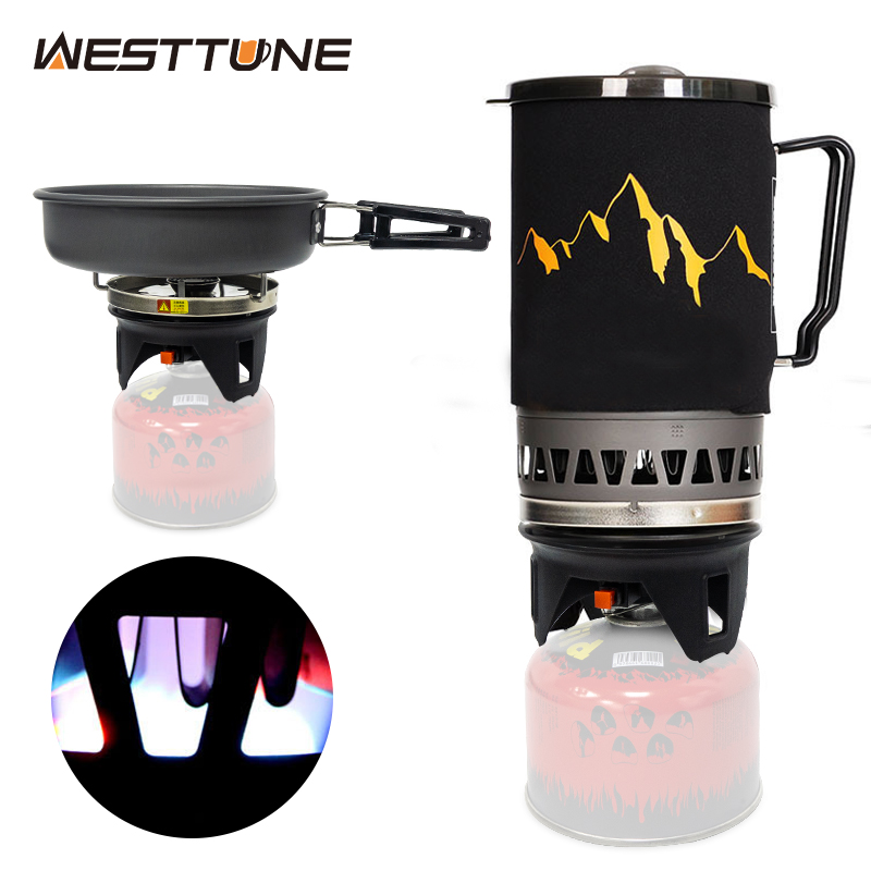 Camping Cooking Unit - WESTTUNE Outdoor-Kochsystem, Camping-Propan-Kochausrüstung mit Wärmetauscher, tragbarer