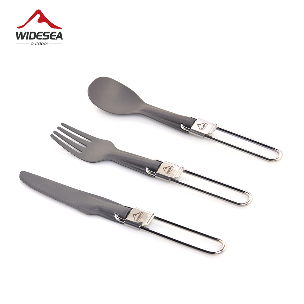 Camping Cooking And Eating Set - Widesea Camping Aluminium Löffel Gabel Messer