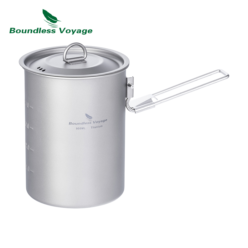 Camping Cooking Handle - Boundless Voyage 900 ml Titan-Topfbecher, Camping-Kochgeschirr,