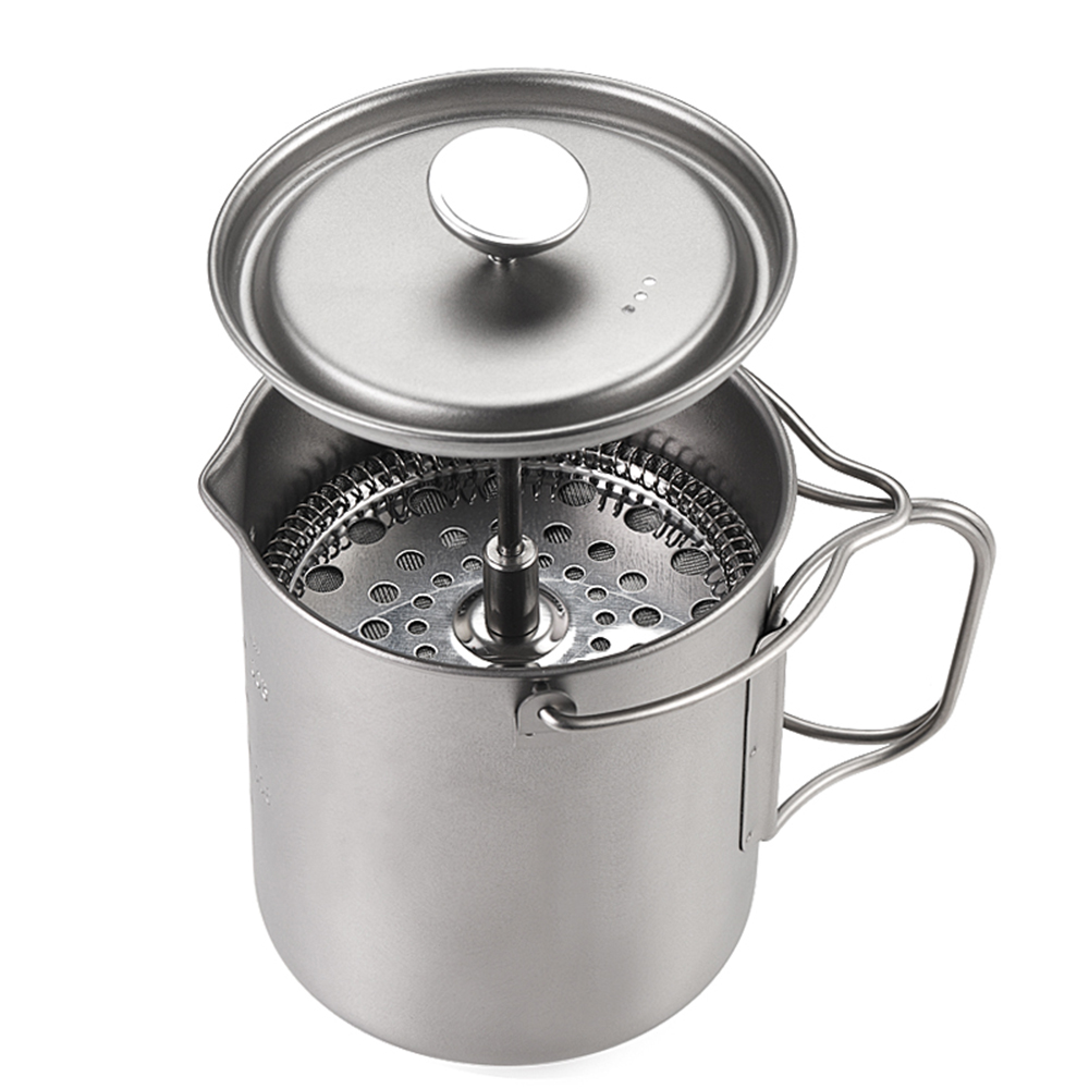 Camping Cooking Gadgets - Lixada 750ml titan kaffeetasse becher französisch