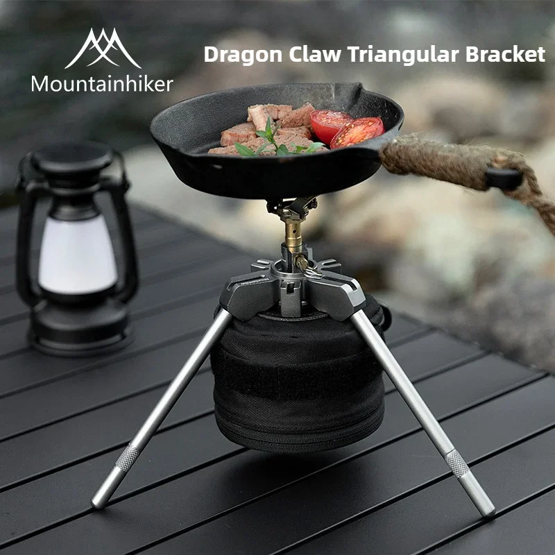 Camping Cooking Tripod - MOUNTAINHIKER Dreibeinhalterung Camping Multifunktions-Kocher-Verlängerungshalterung, Multifunktionaler tragbarer