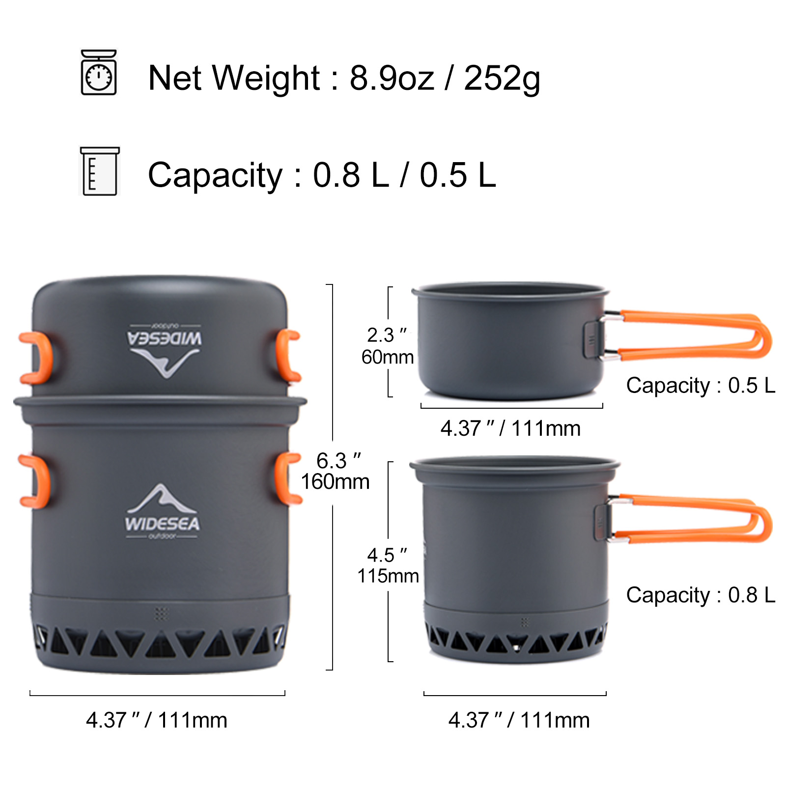 Widesea Camping Topf 1,3 L 2,3 – Camping Cooking Set Jetboil Bewertung und Preis