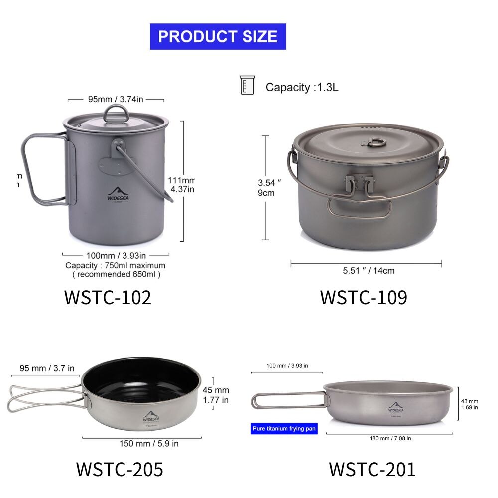 Wideea Camping Geschirr Titan  – Camping Cooking Gadgets Bewertung und Preis