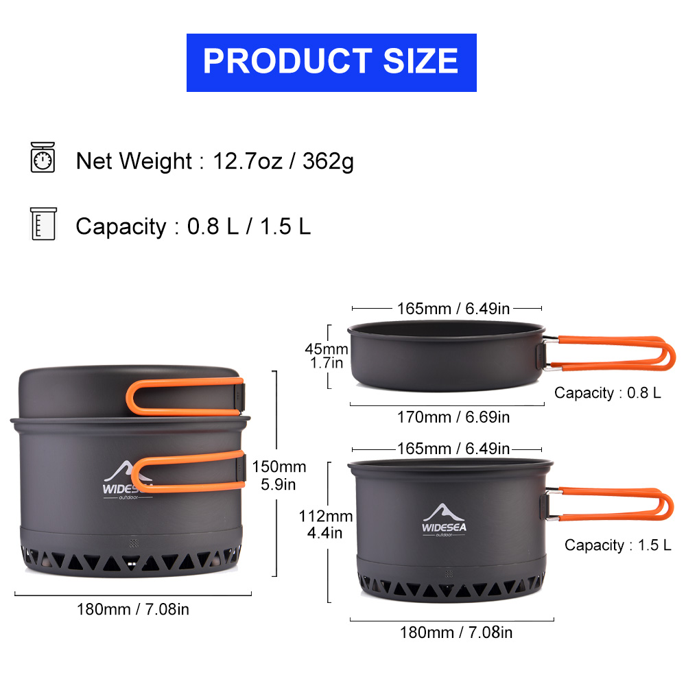 Widesea Camping 1,3 L 2,3 L Ko – Camping Cooking Set Jetboil Bewertung und Preis
