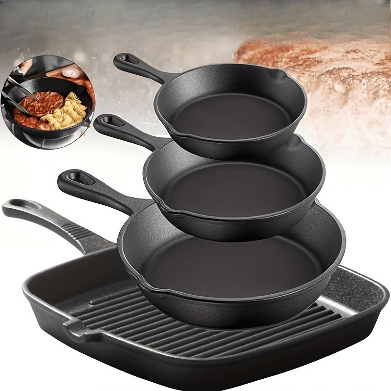 4-teiliges Gusseisen-Bratpfann – Camping Cooking Set Non Stick Bewertung und Preis