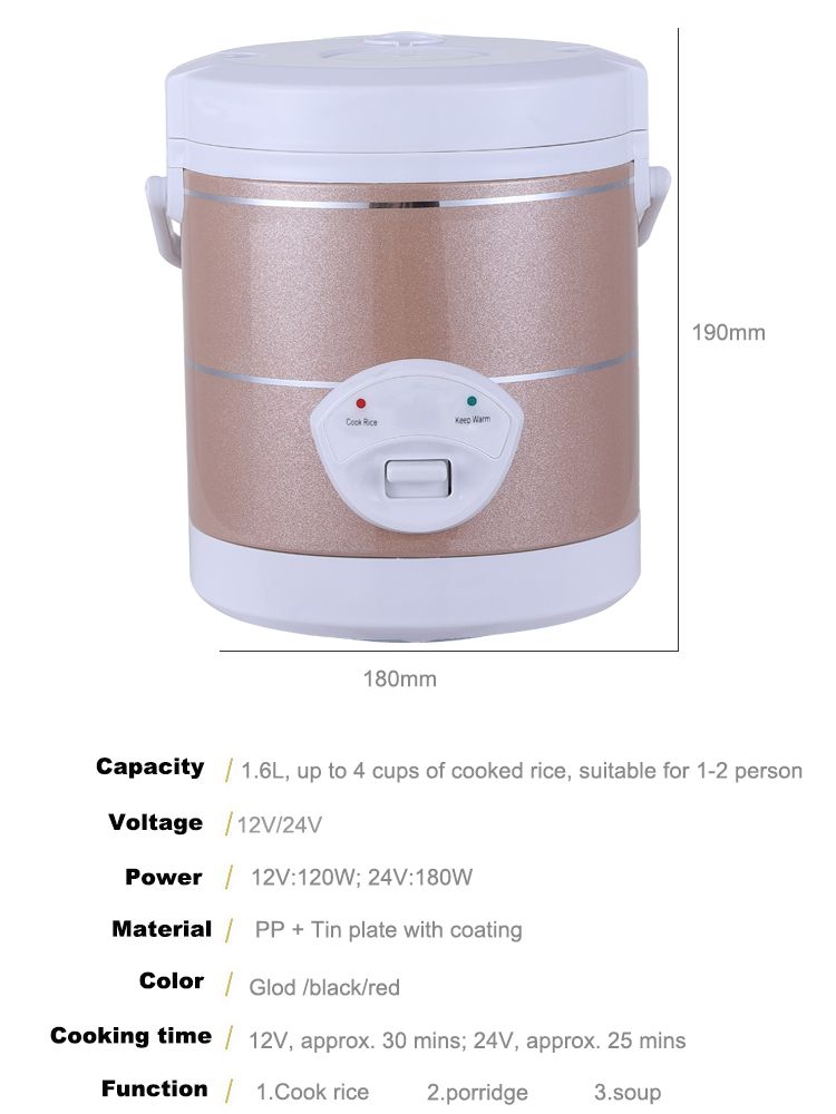 Tragbarer Reiskocher 12-24V Mu – Camping Cooking Oil Bewertung und Preis