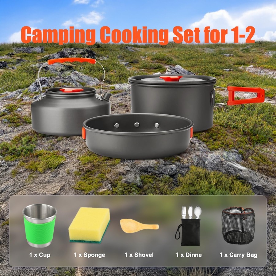 Camping-Kochgeschirr-Set: 35oz – Camping Cooking Set Non Stick Bewertung und Preis