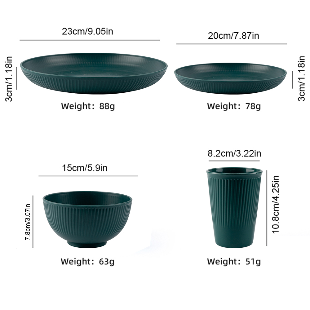 Besteckset aus Weizenstroh, 4  – Camping Cooking And Eating Set Bewertung und Preis