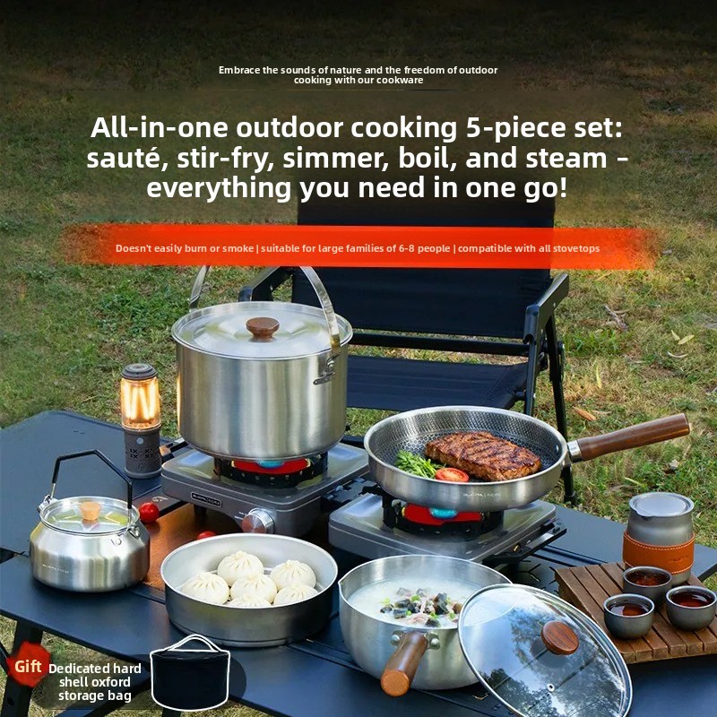 Tragbares Camping-Kochgeschirr – Camping Cooking Pots And Pans Set Bewertung und Preis